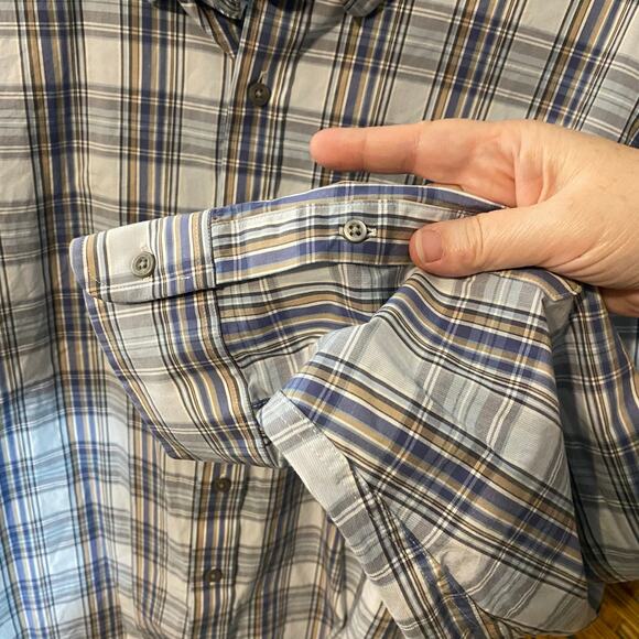 Fish Hippie Solace Collection Stretch Plaid Button Down Shirt XXL cotton blend - Picture 4 of 7